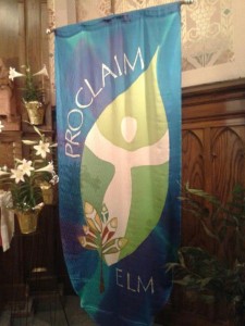 ELM banner at Proclaim retreat