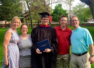 The Graft Family with Kyle at his graduation ceremony.